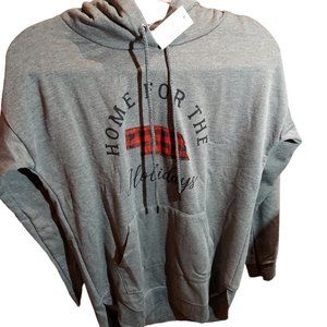 Maurices "Nebraska" Home For The Holidays Hooded Sweatshirt Women's Size S NWT